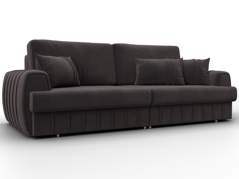 Диван прямой Лига-057 НПБ, Велюр, SEVEN 727 коричневый