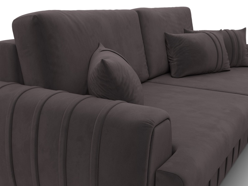 Диван прямой Лига-057 НПБ, Велюр, SEVEN 727 коричневый