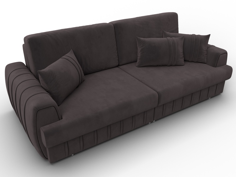 Диван прямой Лига-057 НПБ, Велюр, SEVEN 727 коричневый