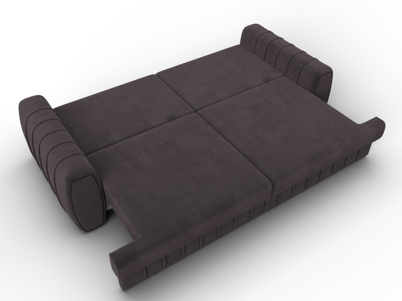 Диван прямой Лига-057 НПБ, Велюр, SEVEN 727 коричневый