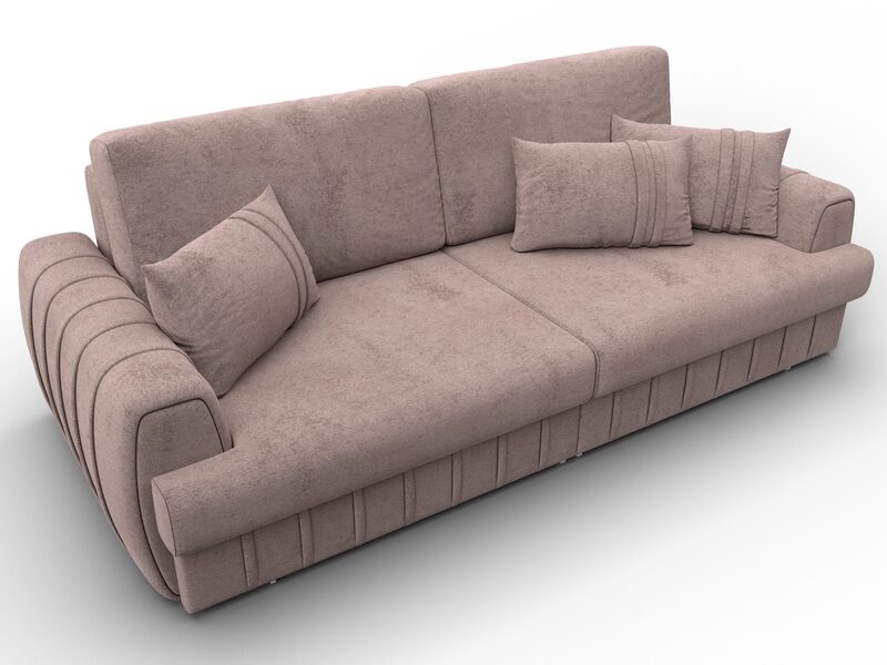 Диван прямой Лига-057 НПБ, Велюр, TOWER 05 бежевый