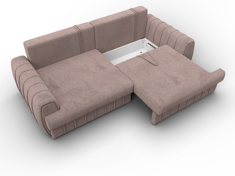 Диван прямой Лига-057 НПБ, Велюр, TOWER 05 бежевый