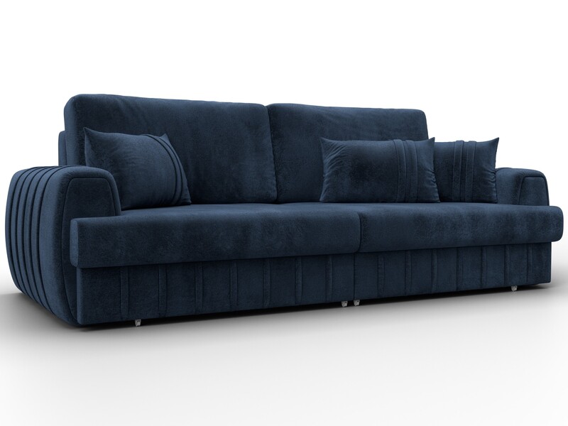 Диван прямой Лига-057 НПБ, Велюр, TOWER 13 синий