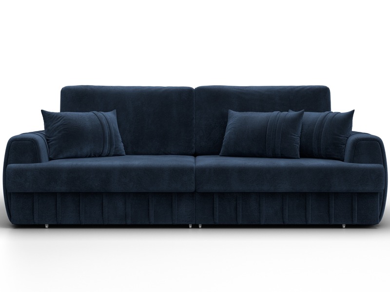 Диван прямой Лига-057 НПБ, Велюр, TOWER 13 синий