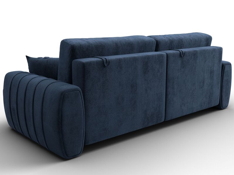 Диван прямой Лига-057 НПБ, Велюр, TOWER 13 синий