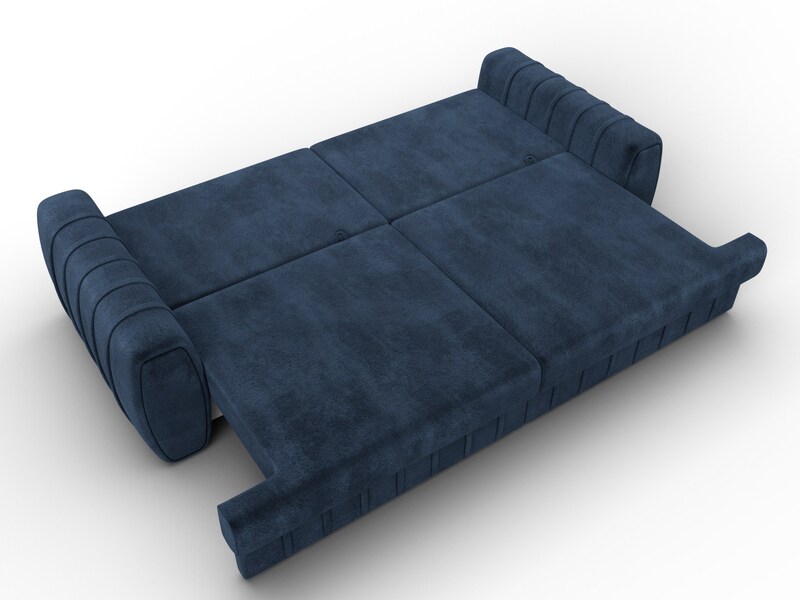 Диван прямой Лига-057 НПБ, Велюр, TOWER 13 синий