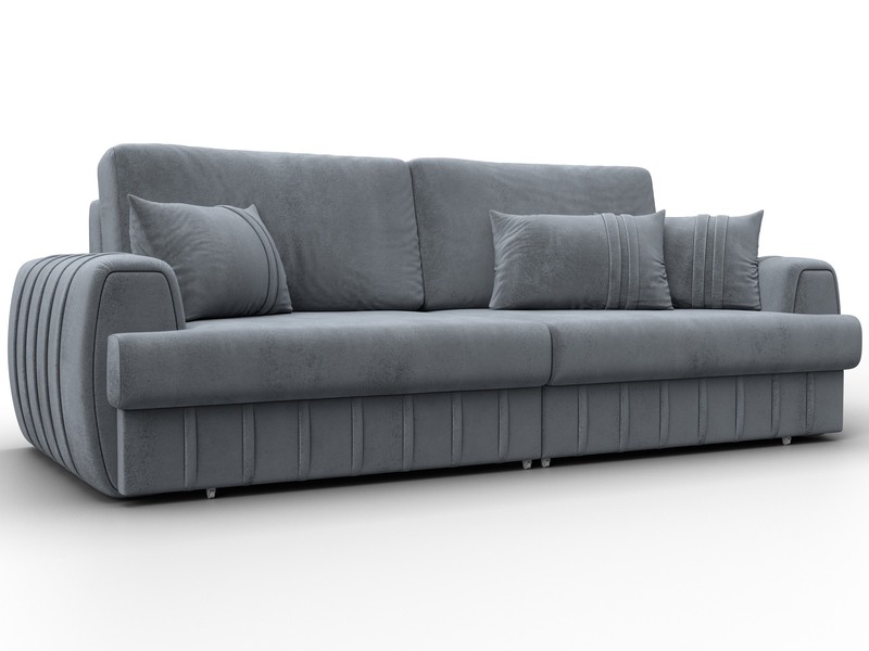 Диван прямой Лига-057 НПБ, Велюр, TOWER 10 серый