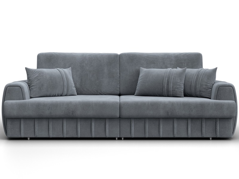 Диван прямой Лига-057 НПБ, Велюр, TOWER 10 серый