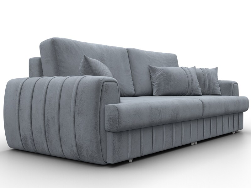 Диван прямой Лига-057 НПБ, Велюр, TOWER 10 серый