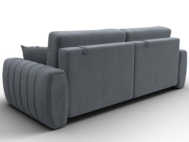 Диван прямой Лига-057 НПБ, Велюр, TOWER 10 серый