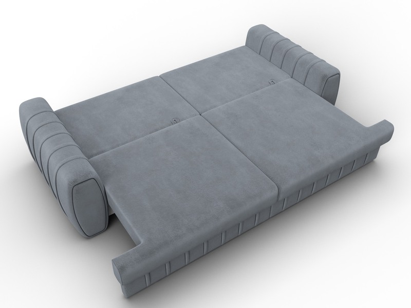 Диван прямой Лига-057 НПБ, Велюр, TOWER 10 серый