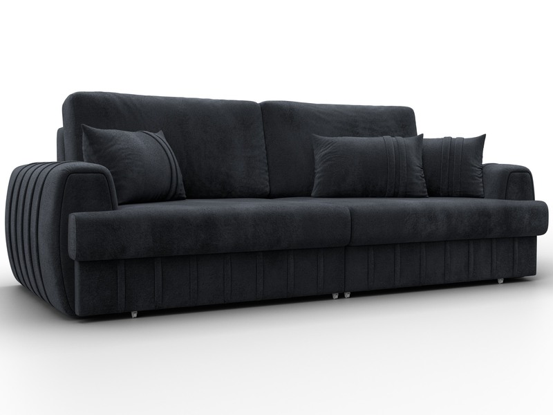 Диван прямой Лига-057 НПБ, Велюр, TOWER 11 темно-серый