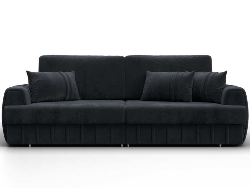 Диван прямой Лига-057 НПБ, Велюр, TOWER 11 темно-серый