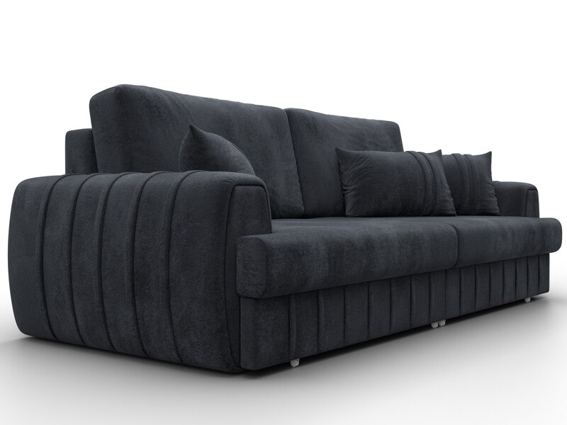 Диван прямой Лига-057 НПБ, Велюр, TOWER 11 темно-серый