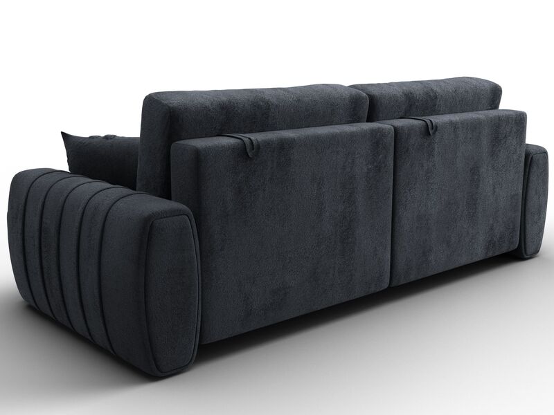 Диван прямой Лига-057 НПБ, Велюр, TOWER 11 темно-серый