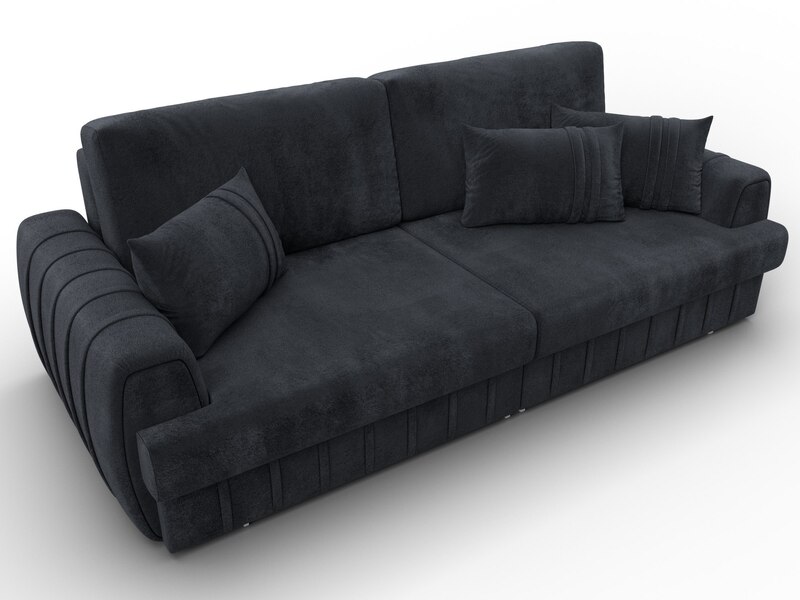 Диван прямой Лига-057 НПБ, Велюр, TOWER 11 темно-серый