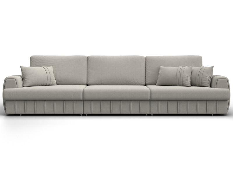 Диван прямой Лига-057 НПБ Лонг, Рогожка, Амур 02 бежевый