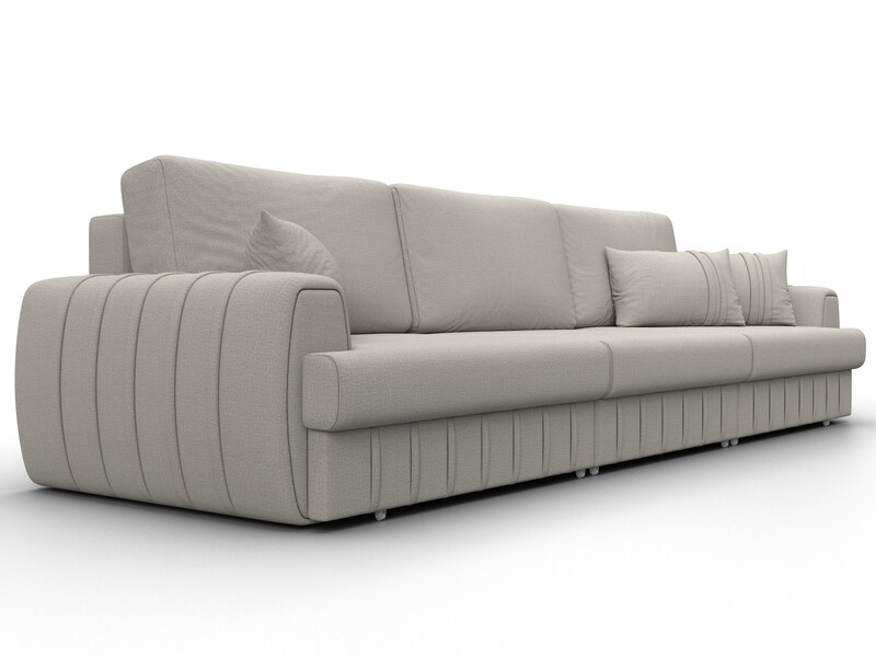 Диван прямой Лига-057 НПБ Лонг, Рогожка, Амур 02 бежевый