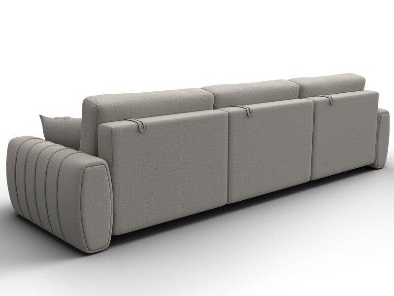 Диван прямой Лига-057 НПБ Лонг, Рогожка, Амур 02 бежевый