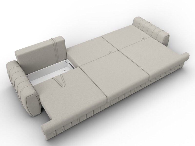 Диван прямой Лига-057 НПБ Лонг, Рогожка, Амур 02 бежевый