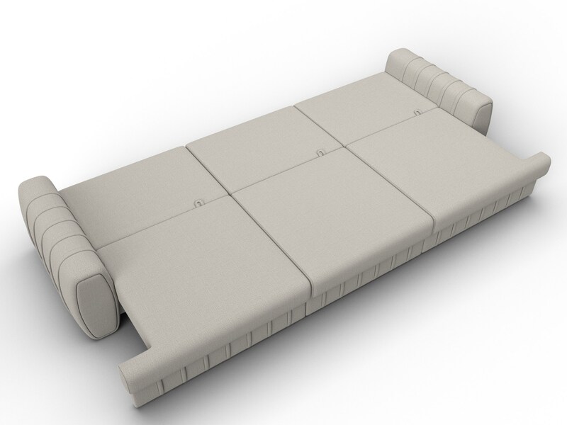 Диван прямой Лига-057 НПБ Лонг, Рогожка, Амур 02 бежевый