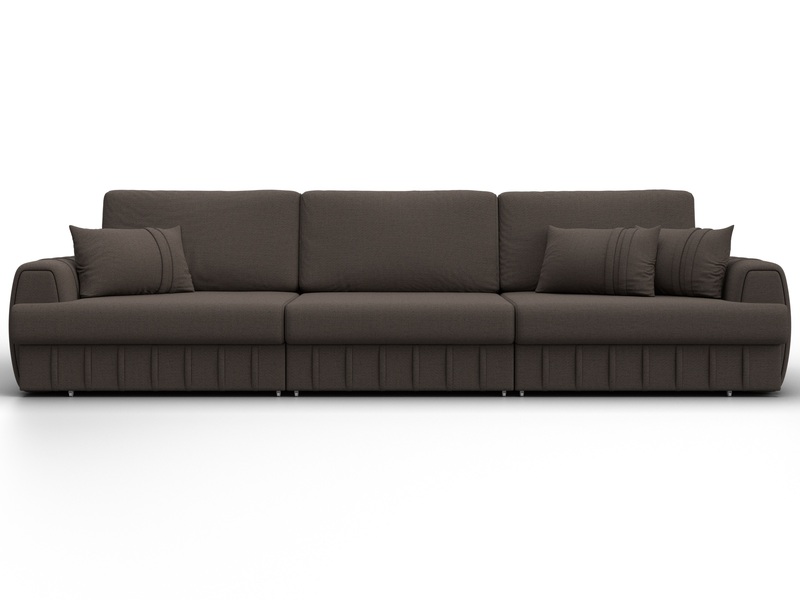 Диван прямой Лига-057 НПБ Лонг, Рогожка, Амур 05 коричневый