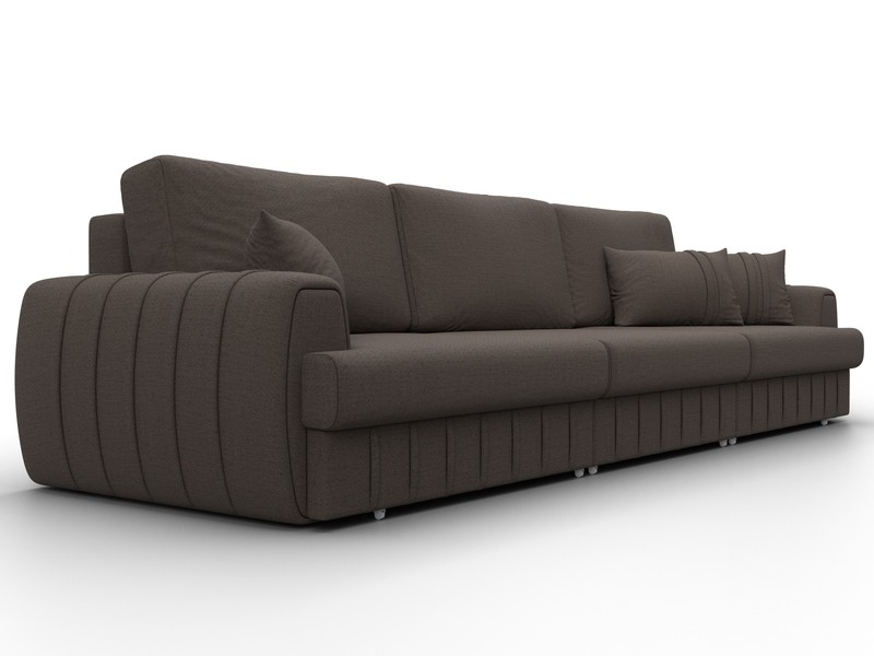 Диван прямой Лига-057 НПБ Лонг, Рогожка, Амур 05 коричневый