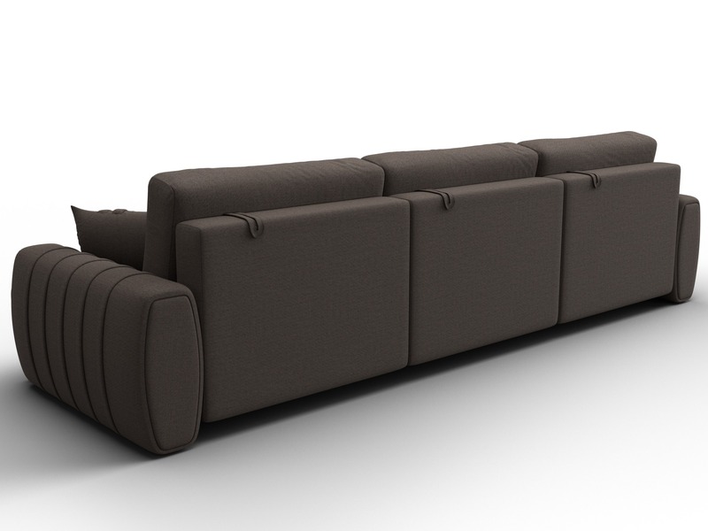 Диван прямой Лига-057 НПБ Лонг, Рогожка, Амур 05 коричневый