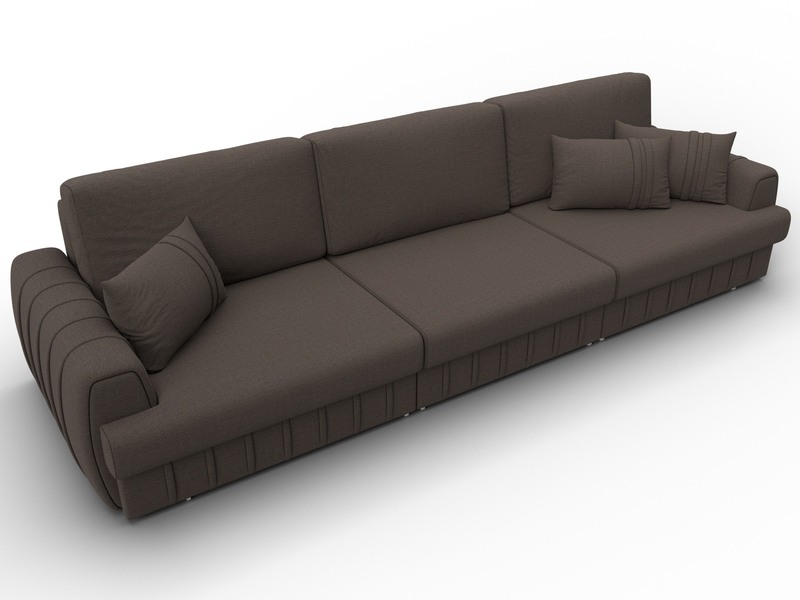 Диван прямой Лига-057 НПБ Лонг, Рогожка, Амур 05 коричневый