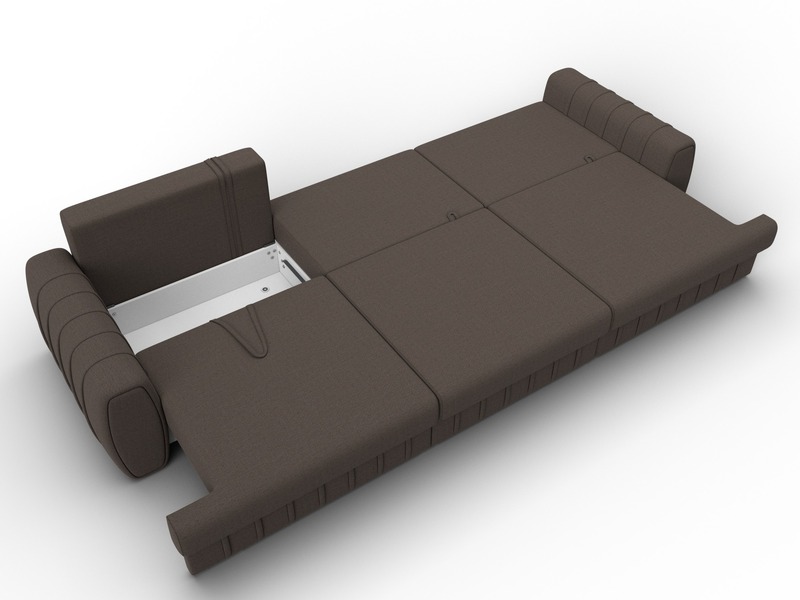 Диван прямой Лига-057 НПБ Лонг, Рогожка, Амур 05 коричневый