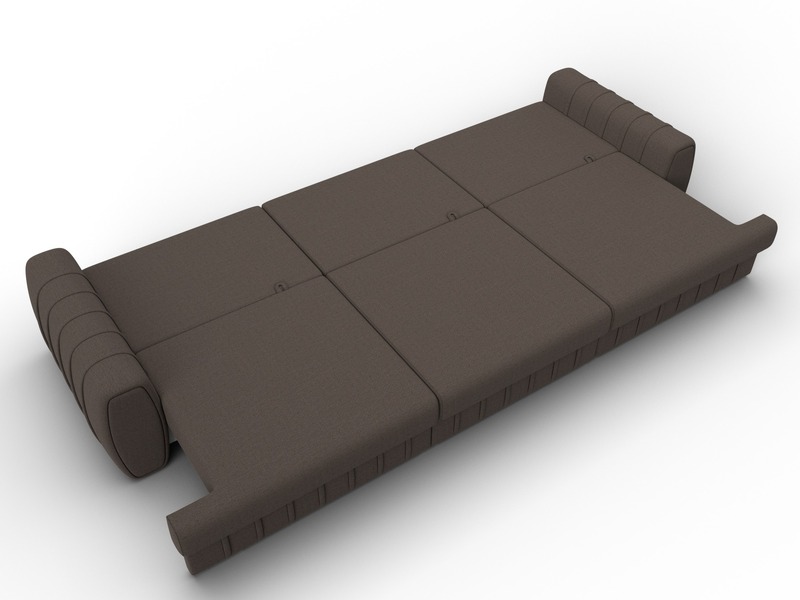 Диван прямой Лига-057 НПБ Лонг, Рогожка, Амур 05 коричневый