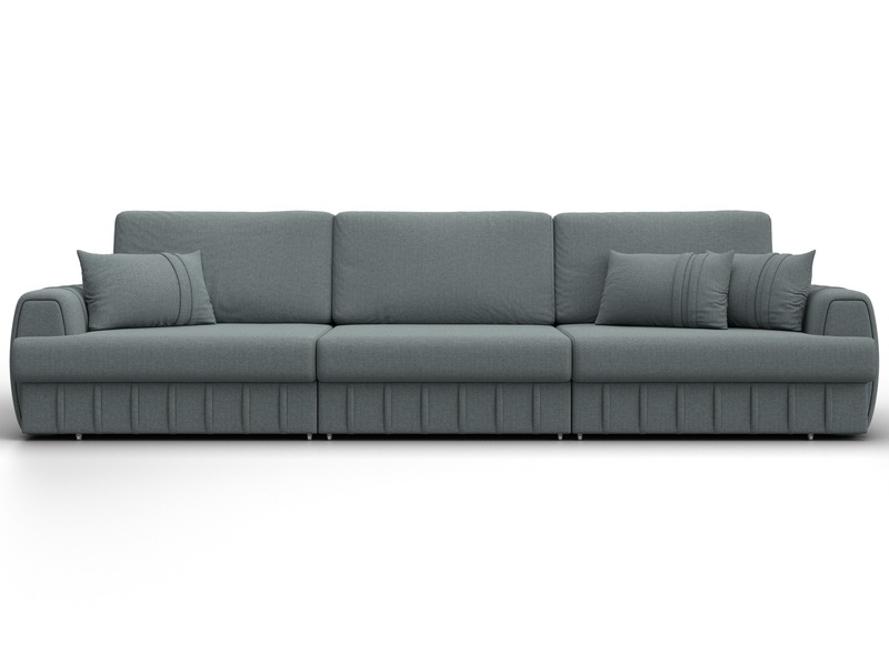 Диван прямой Лига-057 НПБ Лонг, Рогожка, Амур 07 серый