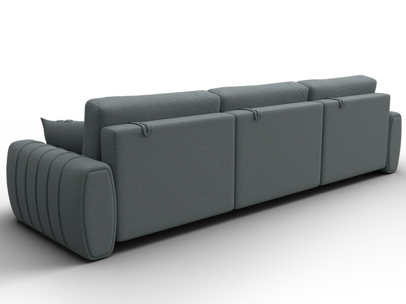 Диван прямой Лига-057 НПБ Лонг, Рогожка, Амур 07 серый