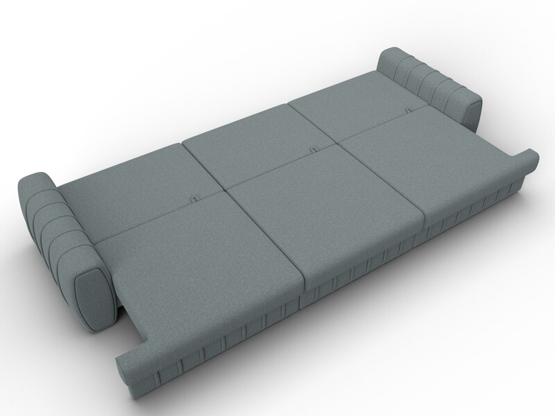 Диван прямой Лига-057 НПБ Лонг, Рогожка, Амур 07 серый