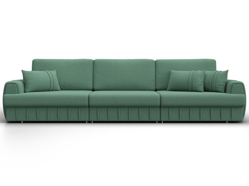 Диван прямой Лига-057 НПБ Лонг, Рогожка, Амур 11 зеленый