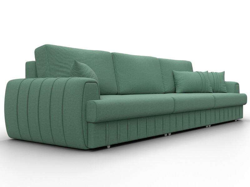 Диван прямой Лига-057 НПБ Лонг, Рогожка, Амур 11 зеленый