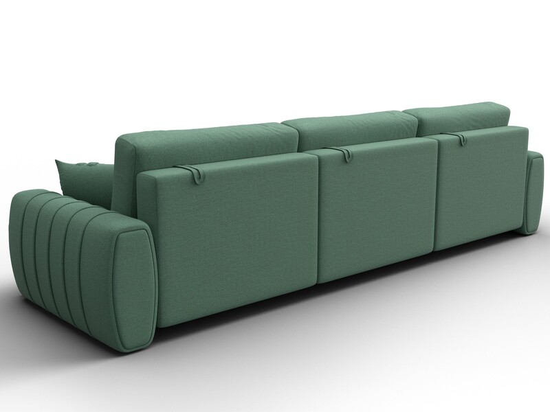 Диван прямой Лига-057 НПБ Лонг, Рогожка, Амур 11 зеленый