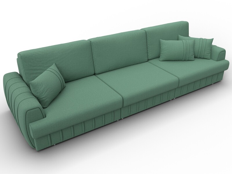 Диван прямой Лига-057 НПБ Лонг, Рогожка, Амур 11 зеленый