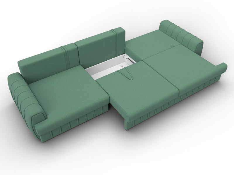 Диван прямой Лига-057 НПБ Лонг, Рогожка, Амур 11 зеленый