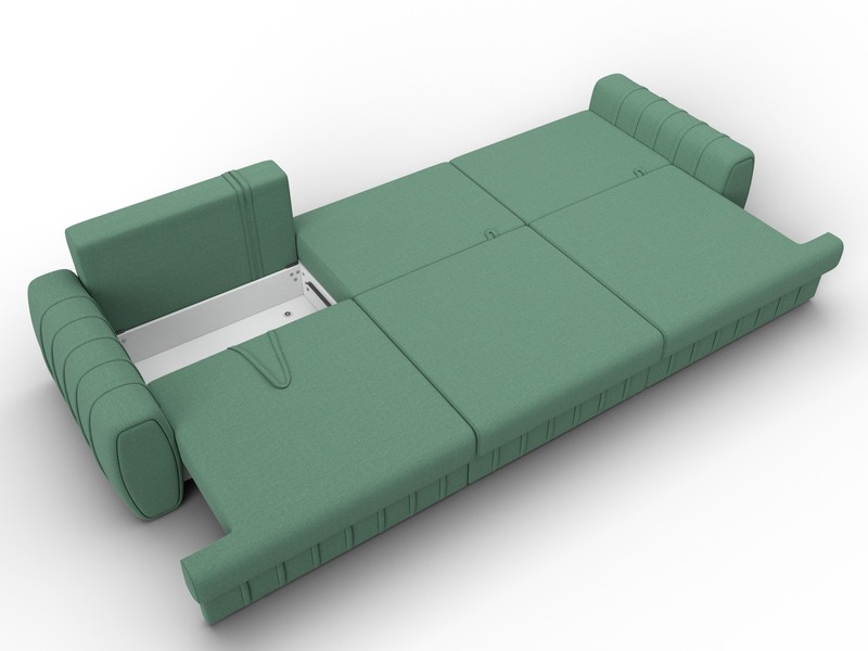 Диван прямой Лига-057 НПБ Лонг, Рогожка, Амур 11 зеленый