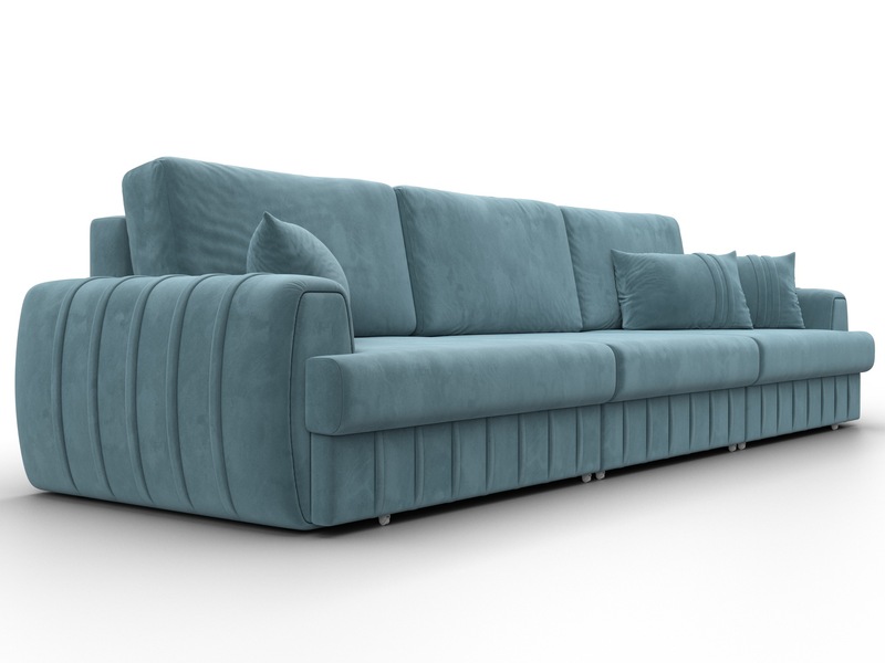 Диван прямой Лига-057 НПБ Лонг, Велюр, SEVEN 113 бирюзовый