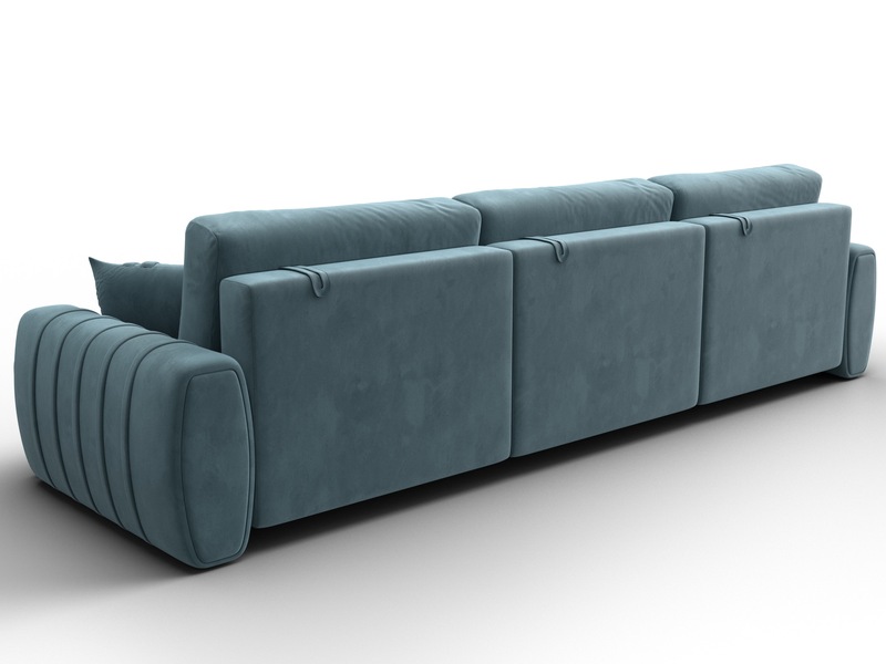 Диван прямой Лига-057 НПБ Лонг, Велюр, SEVEN 113 бирюзовый