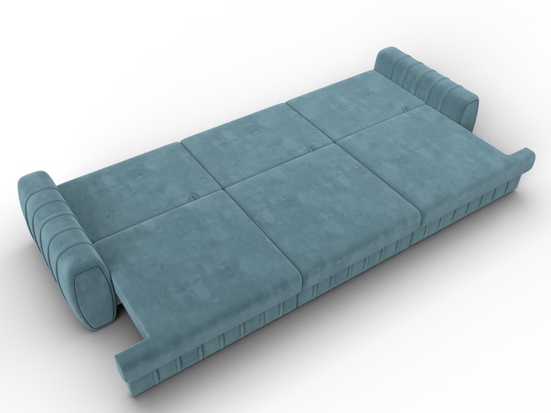Диван прямой Лига-057 НПБ Лонг, Велюр, SEVEN 113 бирюзовый
