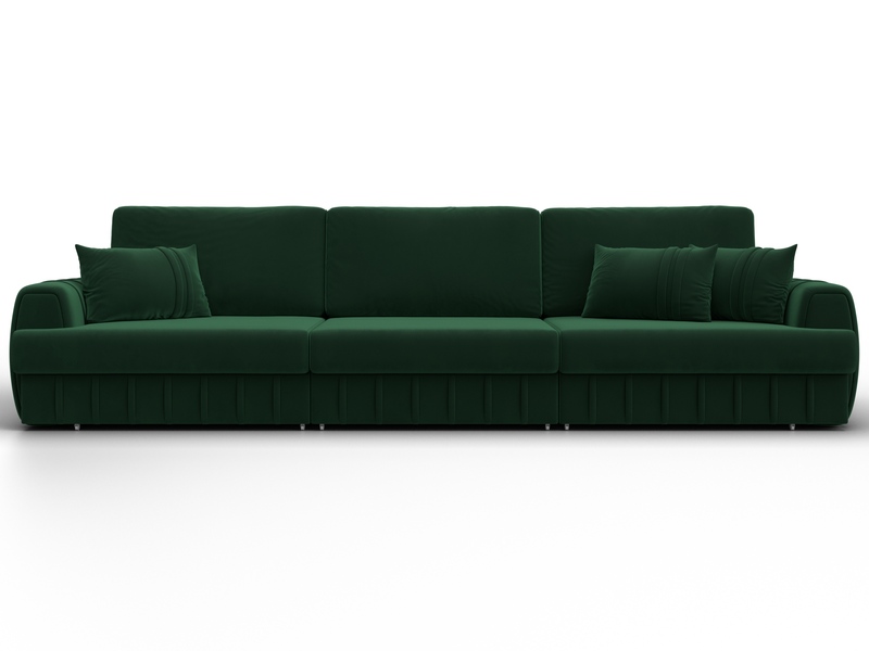 Диван прямой Лига-057 НПБ Лонг, Велюр, SEVEN 626 зеленый