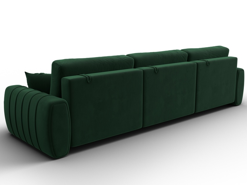 Диван прямой Лига-057 НПБ Лонг, Велюр, SEVEN 626 зеленый