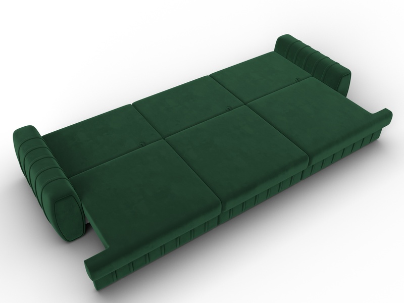 Диван прямой Лига-057 НПБ Лонг, Велюр, SEVEN 626 зеленый