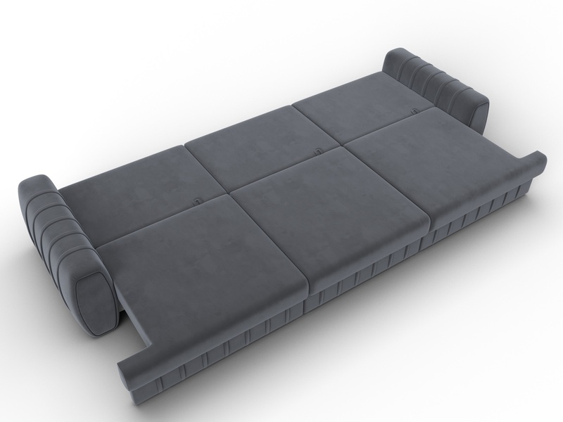 Диван прямой Лига-057 НПБ Лонг, Велюр, SEVEN 17 серый