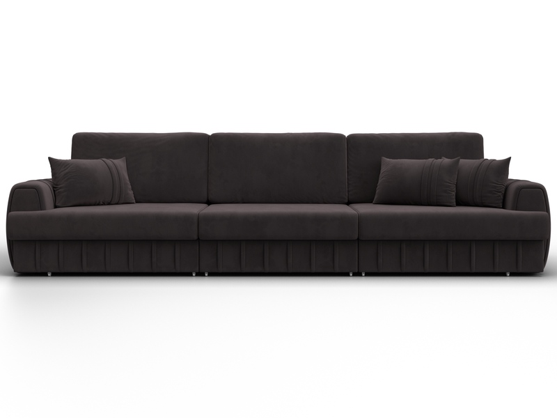 Диван прямой Лига-057 НПБ Лонг, Велюр, SEVEN 727 коричневый