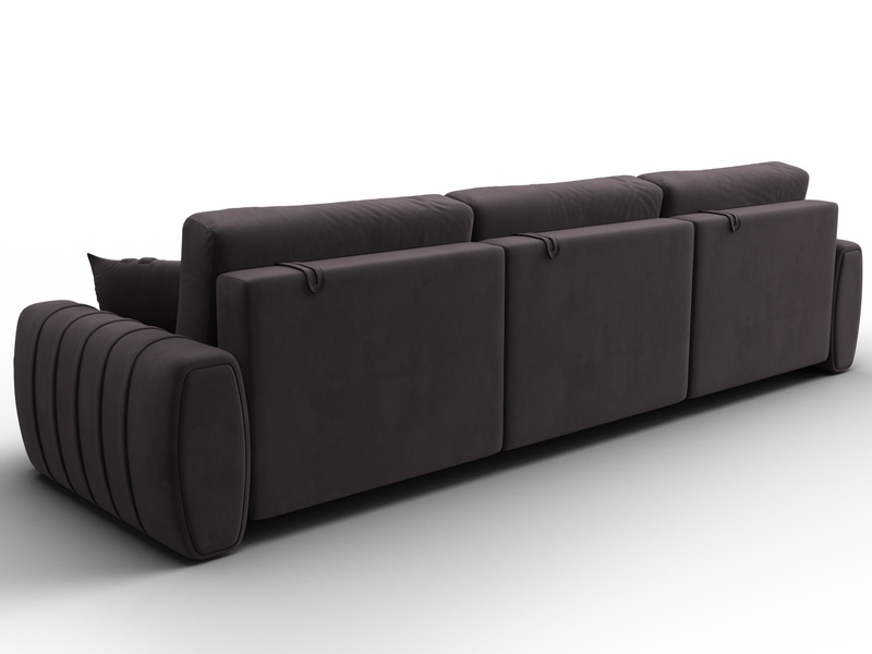 Диван прямой Лига-057 НПБ Лонг, Велюр, SEVEN 727 коричневый