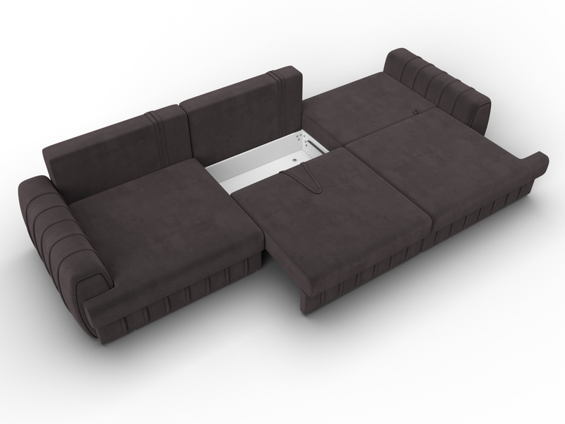 Диван прямой Лига-057 НПБ Лонг, Велюр, SEVEN 727 коричневый